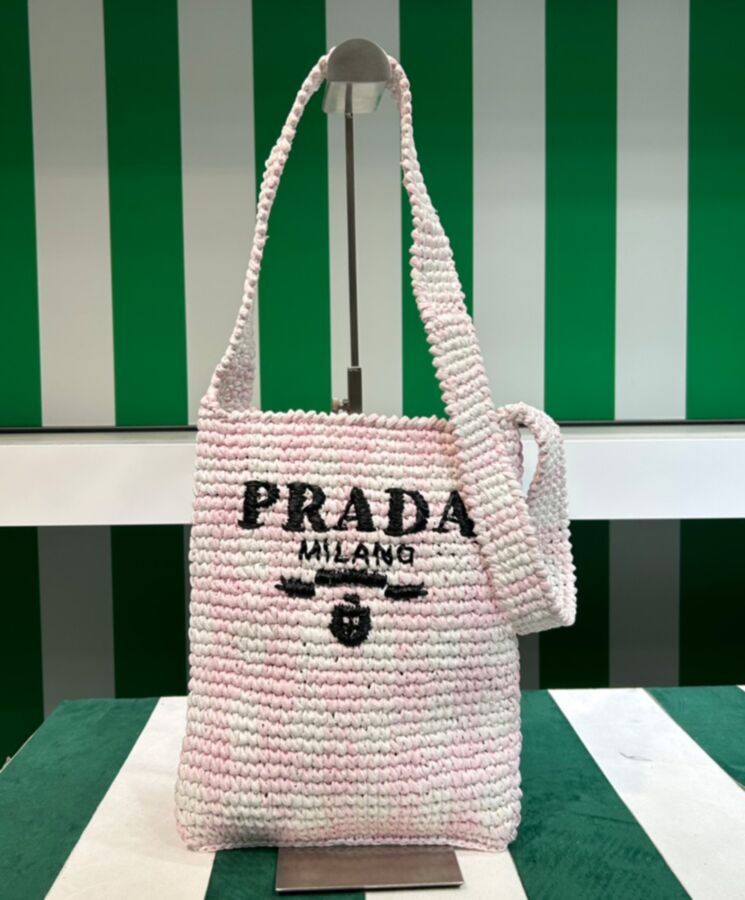 Pra.-da Crochet Bag 1BC184 Pink