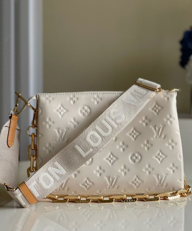 L.*V Coussin, luxury handbag, puffy lambskin bag, Spring-Summer 2021 handbag, monogram-embossed bag