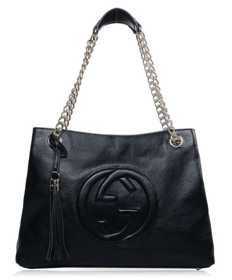 G.U.C.C Soho Leather Tote 308982 Black