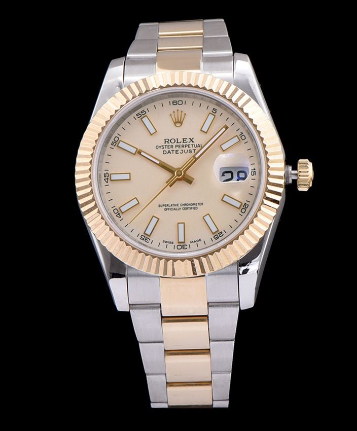 Ro.le.x Stainless Steel Mid-size Datejust Watches Golden