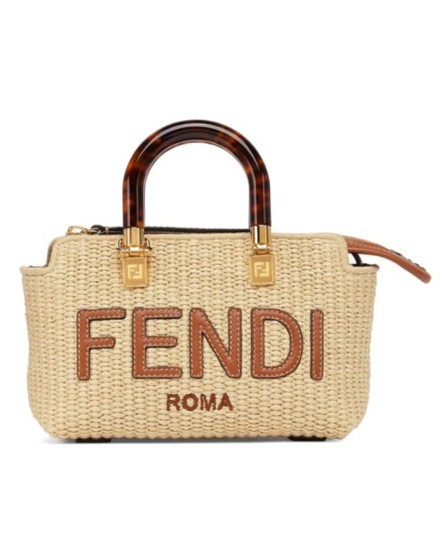 Fen.di By The Way Mini, Designer Leather Handbag, Fen.di ROMA, Tortoiseshell-effect Handles, Cross-body Bag.