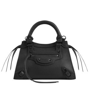 Balen.ciaga Neo Classic, Neo Classic Mini Bag, Black Calfskin Handbag, Luxury Handbag, Designer Bag