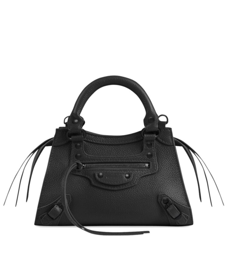 Balen.ciaga Neo Classic, Neo Classic Mini Bag, Black Calfskin Handbag, Luxury Handbag, Designer Bag