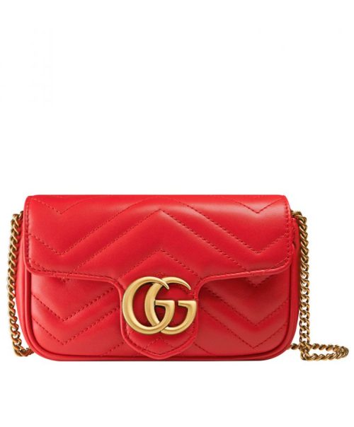 G.U.C.C GG Marmont, Matelasse Leather Bag, Super Mini Bag, Designer Mini Bag