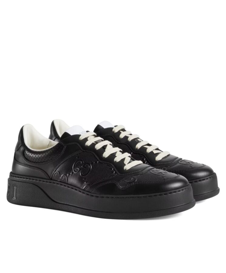 G.U.C.C Unisex GG embossed sneaker Black