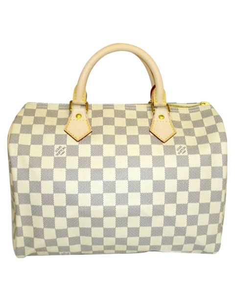 L.*V Damier Canvas Speedy N41535 White