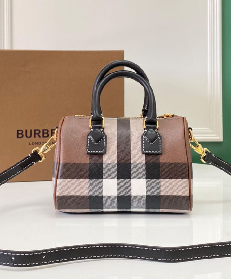 Bur.berri Check And, Replica Designer Bag, Mini Bowling Bag, Leather Bag, Sustainable Fashion