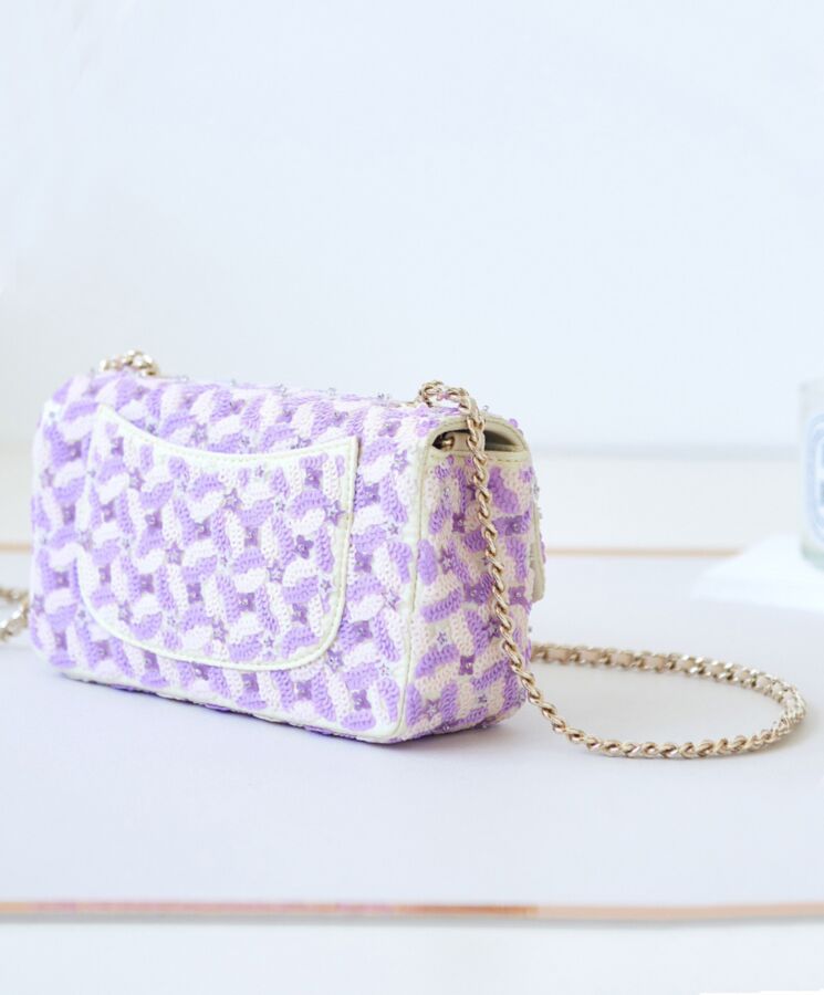 Cha.nel Flap Bag AS3965 Purple