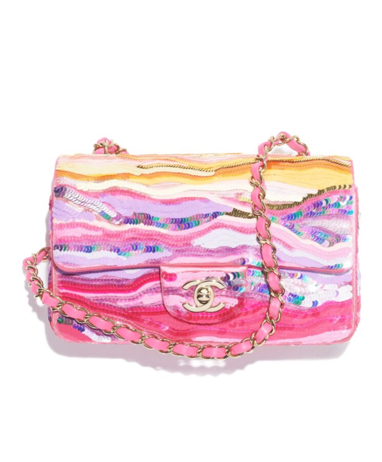 Cha.nel Mini Flap Bag A69900 Peachblow