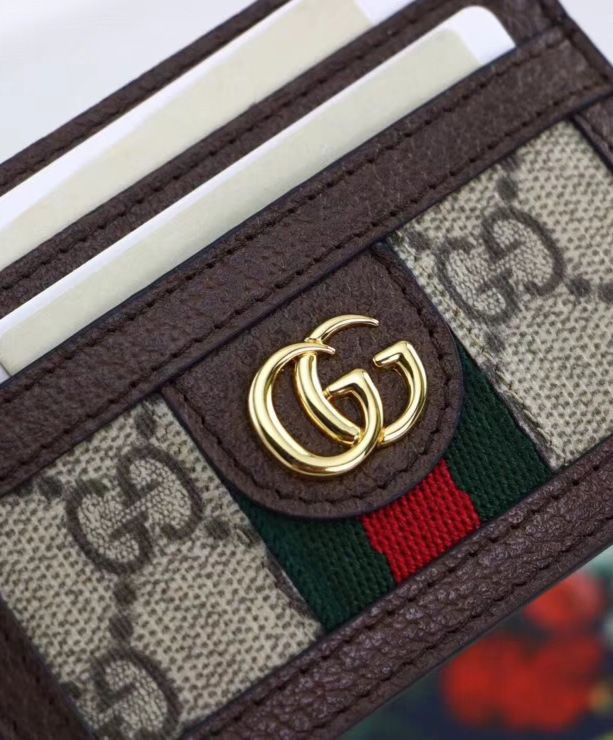 G.U.C.C Ophidia GG, Luxury Card Case, GG Logo, G.U.C.C heritage, Dark Coffee