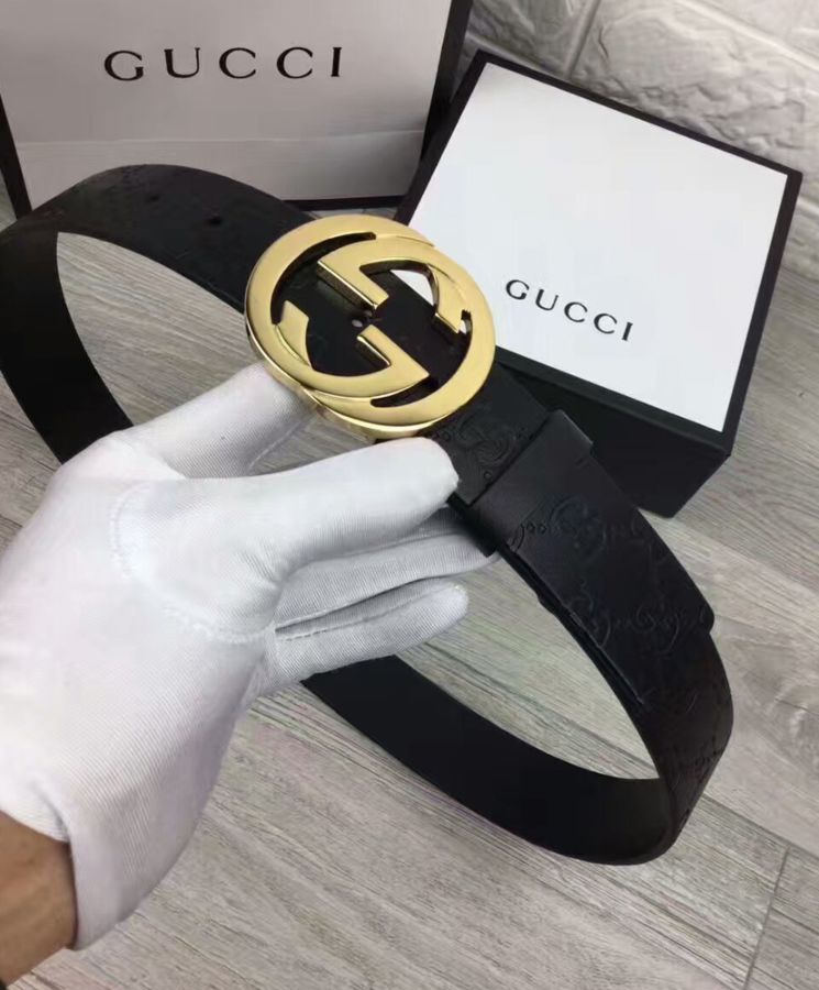 G.U.C.C Signature leather belt Black