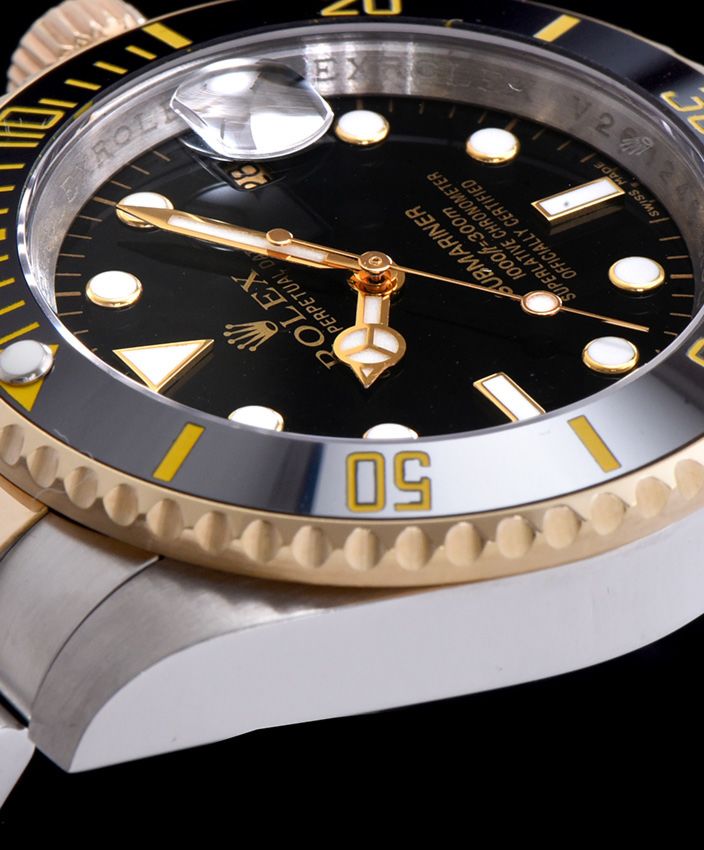 Ro.le.x Submariner Two Tone Automatic Watch Black