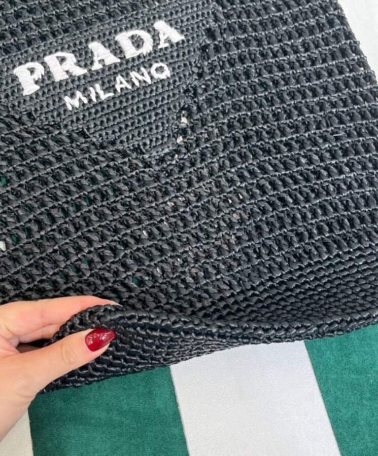 Pra.-da Raffia Tote Bag