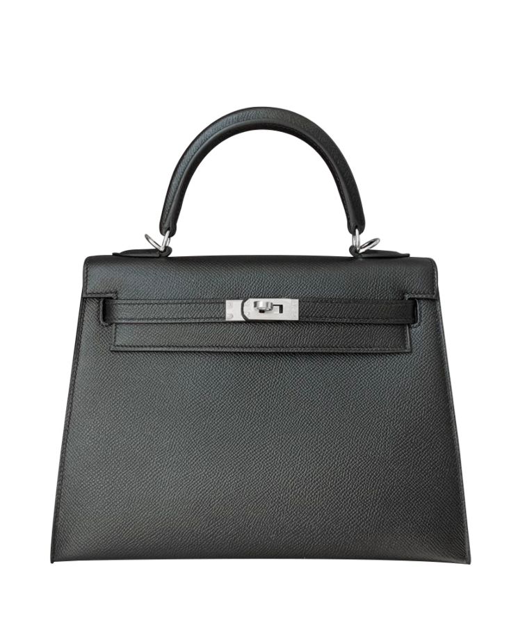 Her..mes Kelly Bag 25 Epsom Leather Black