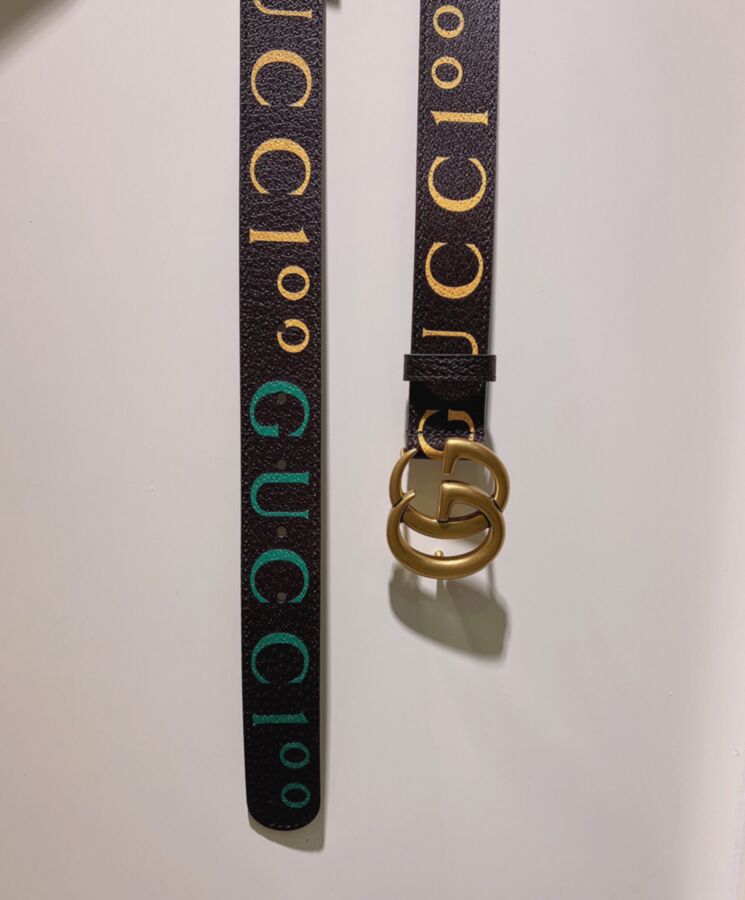 G.U.C.C Unisex 100 GG Marmont Belt Henna