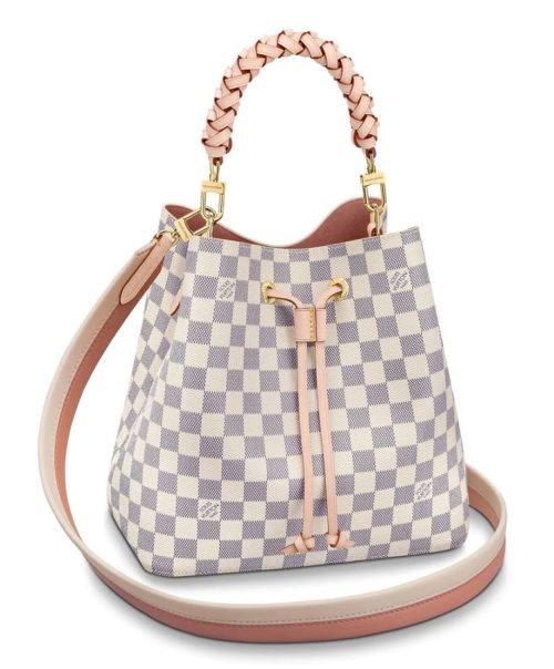 L.*V Neonoe, Damier Azur Canvas, Luxury Handbag, Summer 2020, N40344 White