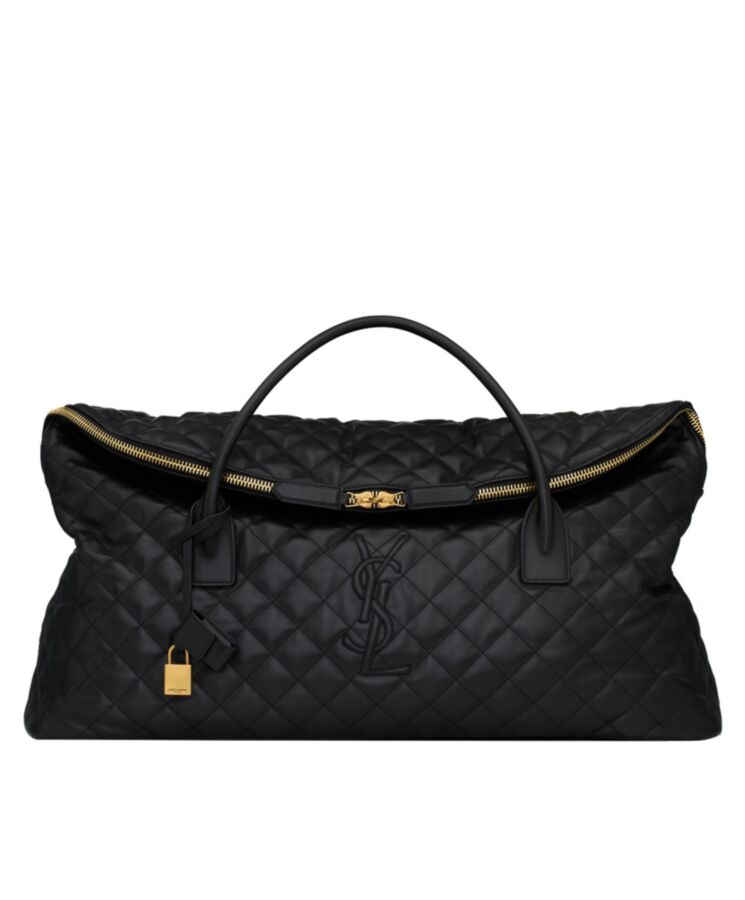 Saint.Lau.rent Es Giant Travel Bag In Quilted Leather Black