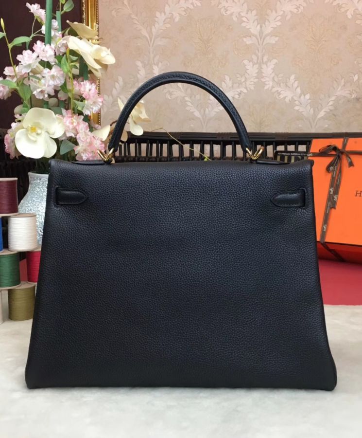 Her..mes Kelly Bag 35 Togo Leather Black