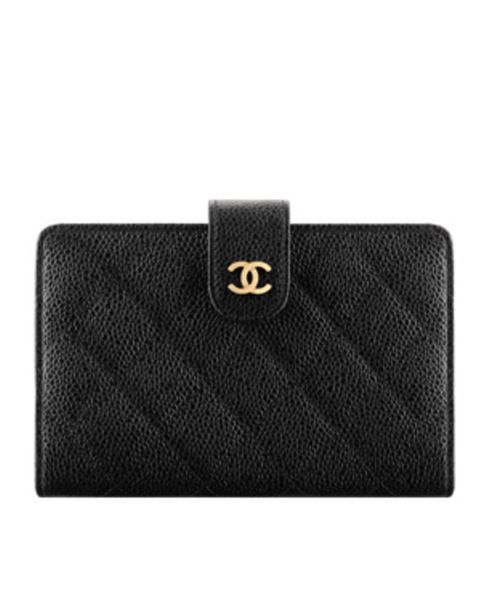 Cha.nel Caviar Quilted, Luxury Wallet, Black Wallet, Quilted Wallet, Caviar Leather