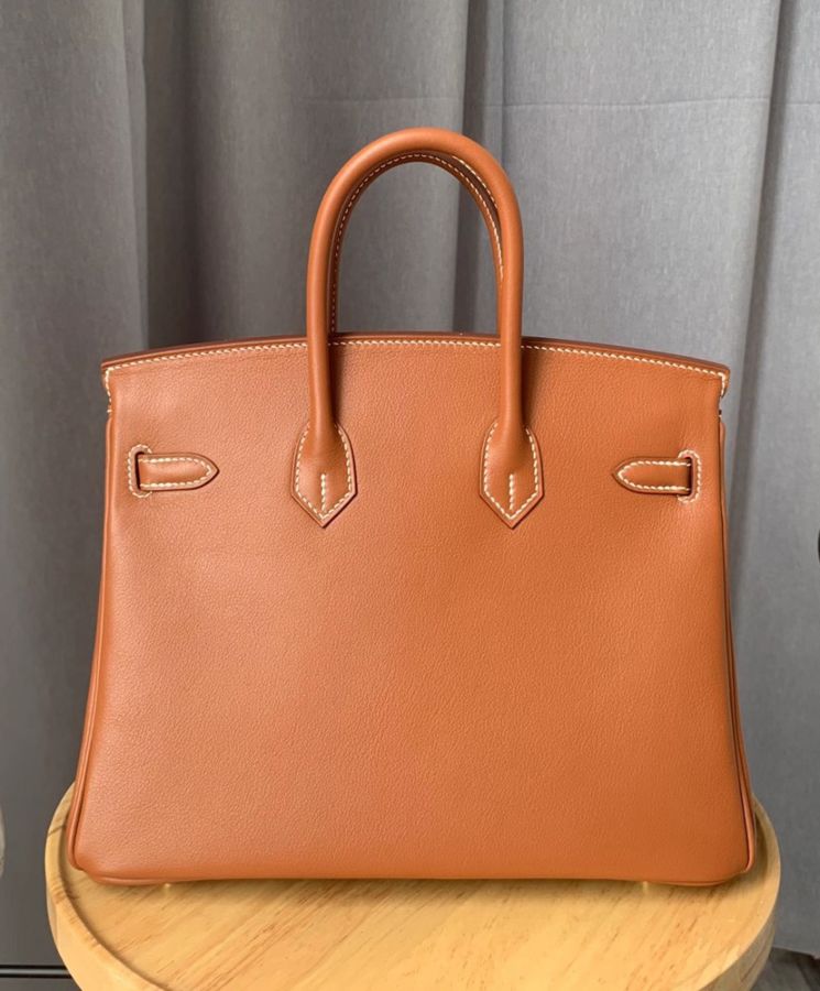 Her..mes Birkin 25 Swift Leather Light Coffee