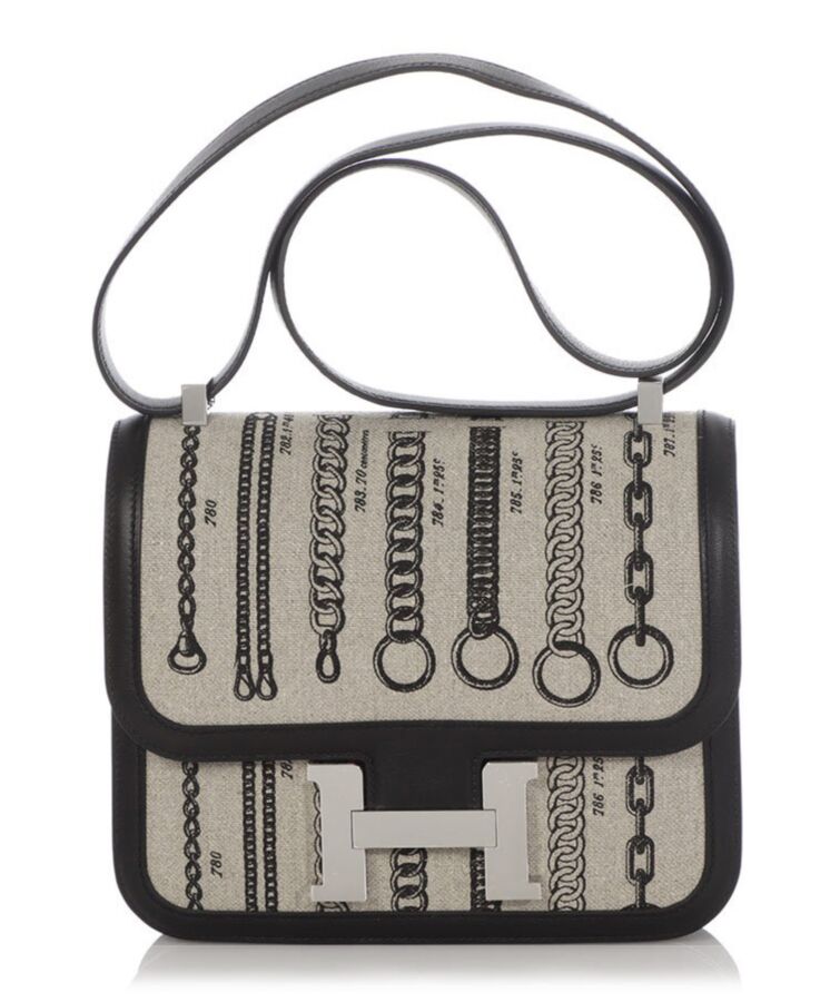 Her..mes Constance 24 Limited Edition De Camp Dechainee Toile Bag Black