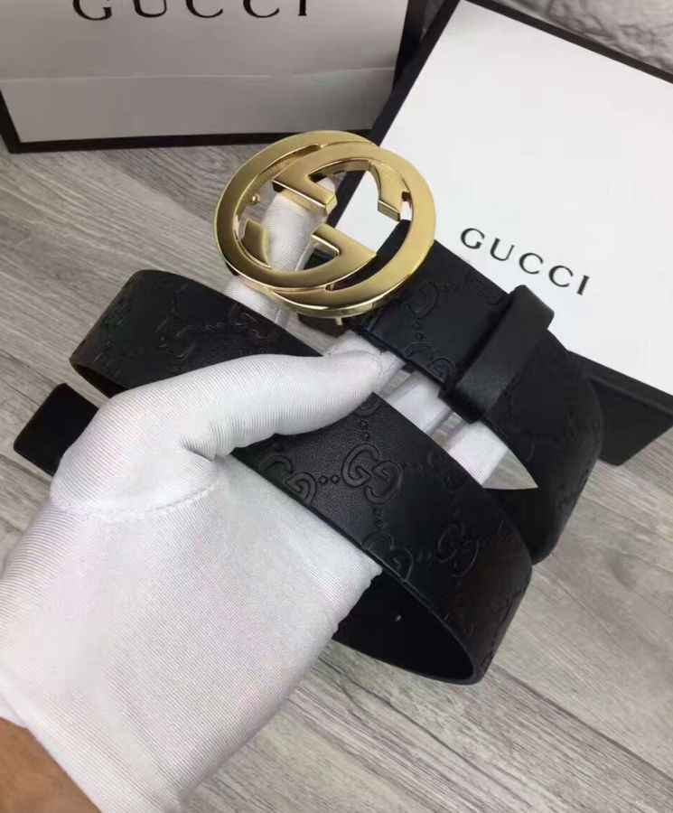 G.U.C.C Signature leather belt Black