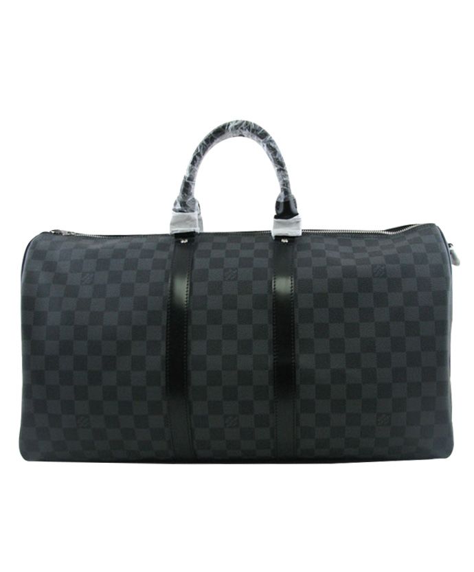 L.*V Damier Graphite Canvas Keepall N41418 Black