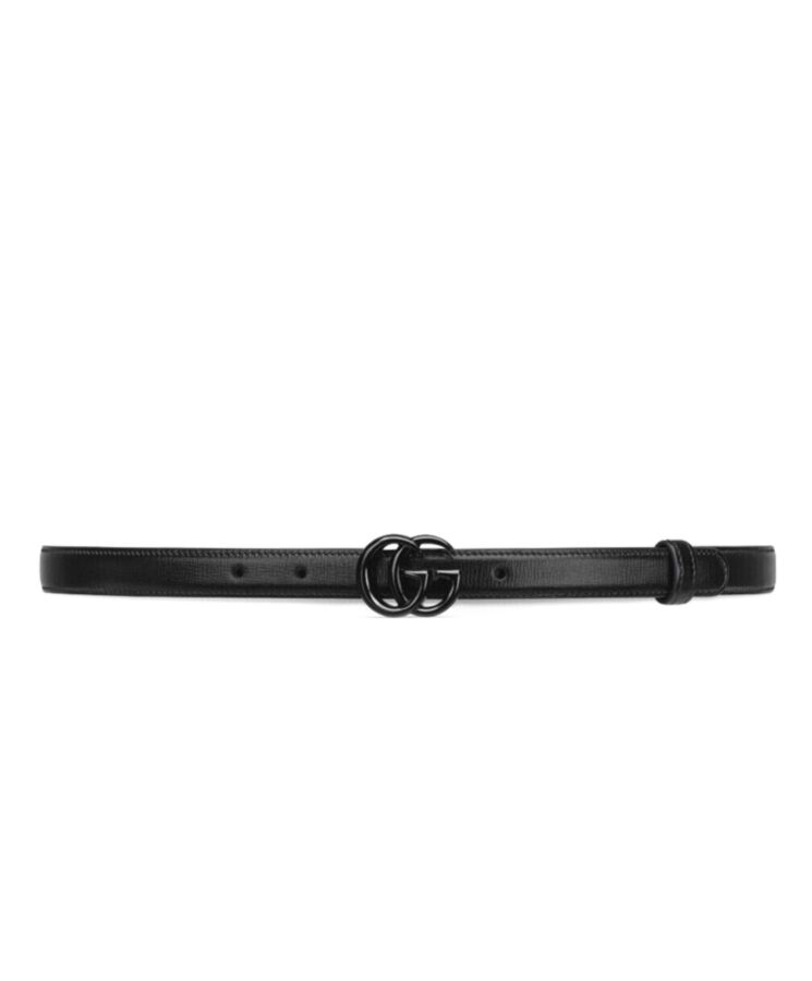 G.U.C.C GG Marmont Thin Belt Black