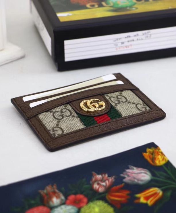 G.U.C.C Ophidia GG, Luxury Card Case, GG Logo, G.U.C.C heritage, Dark Coffee