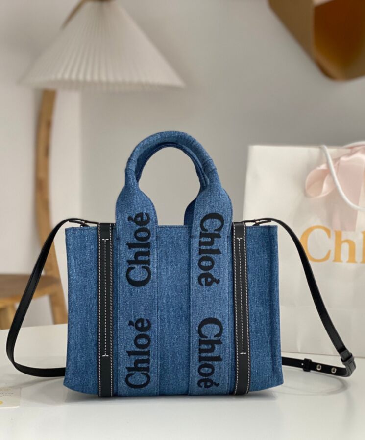 chl.oe Small Woody Tote Bag Blue