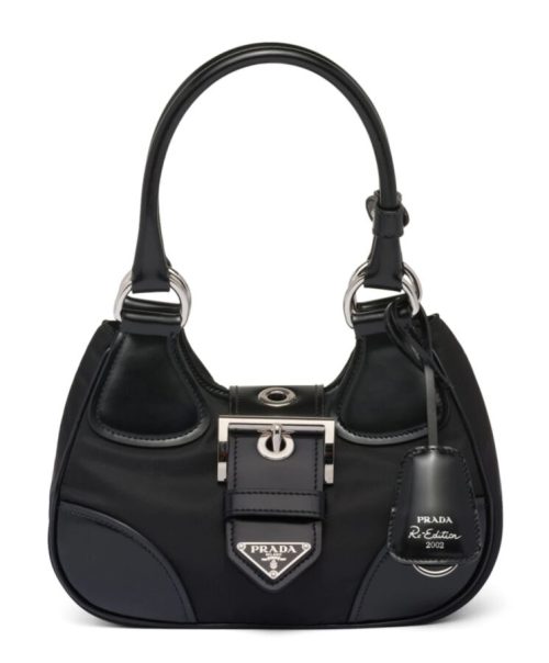 Pra.-da Moon Re-Nylon, Leather Bag 1BA381, Pra.-da Bag,