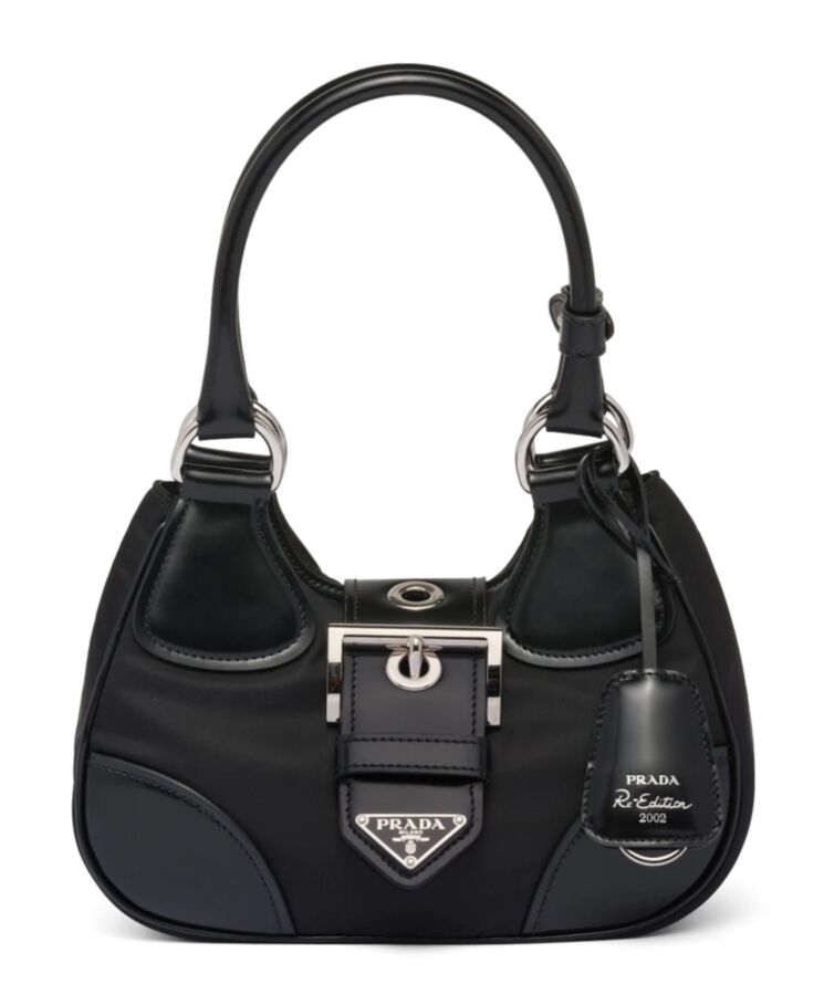 Pra.-da Moon Re-Nylon, Leather Bag 1BA381, Pra.-da Bag,