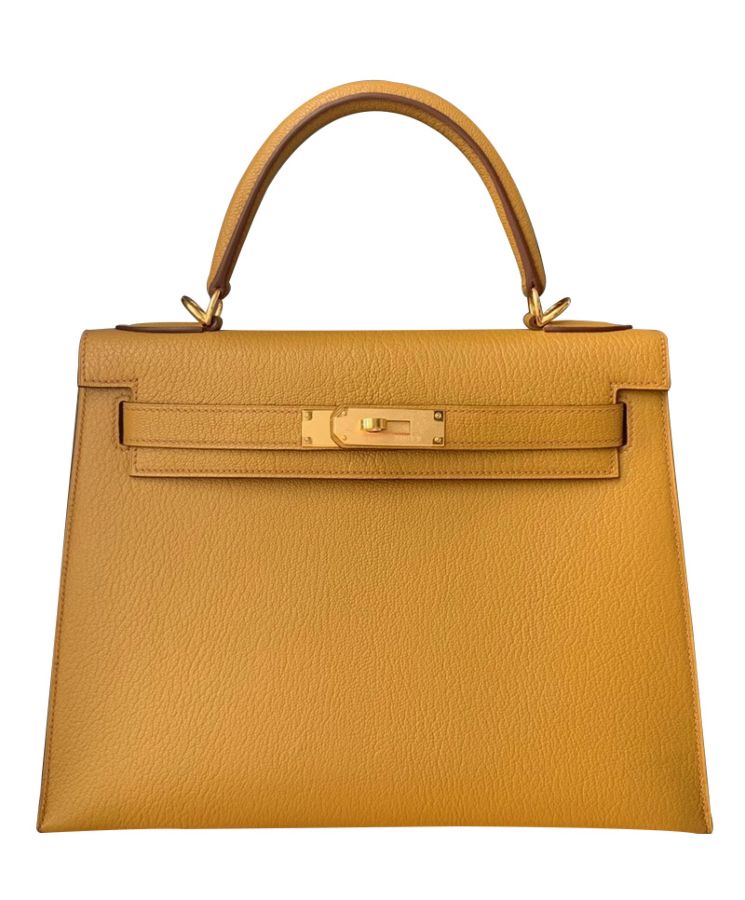 Her..mes Kelly Bag 28 Togo Leather Apricot