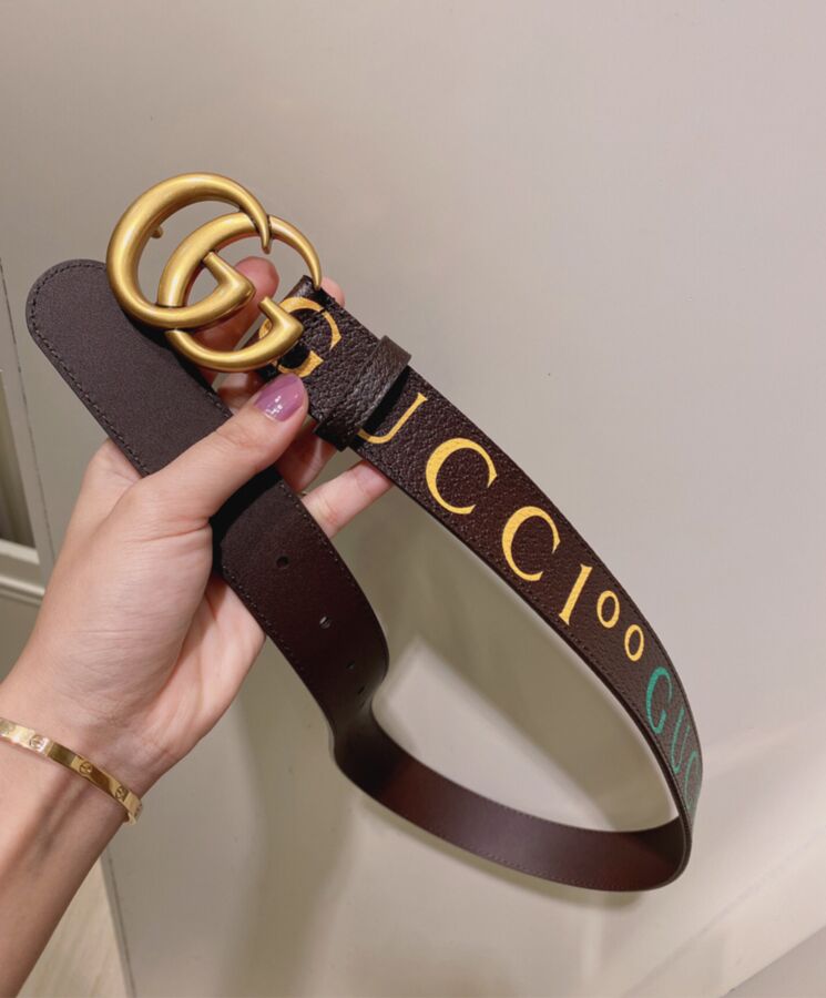 G.U.C.C Unisex 100 GG Marmont Belt Henna