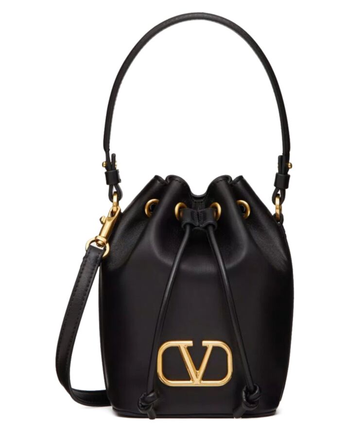 Valen.tino Mini Vlogo Signature Bucket Bag In Nappa Leather