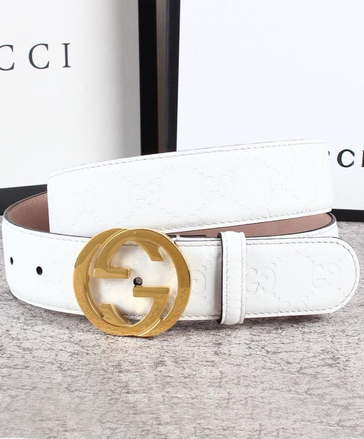 G.U.C.C Unisex Signature Leather Belt 370543