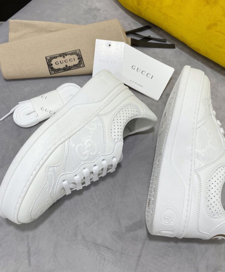 G.U.C.C Unisex GG Embossed Sneaker White