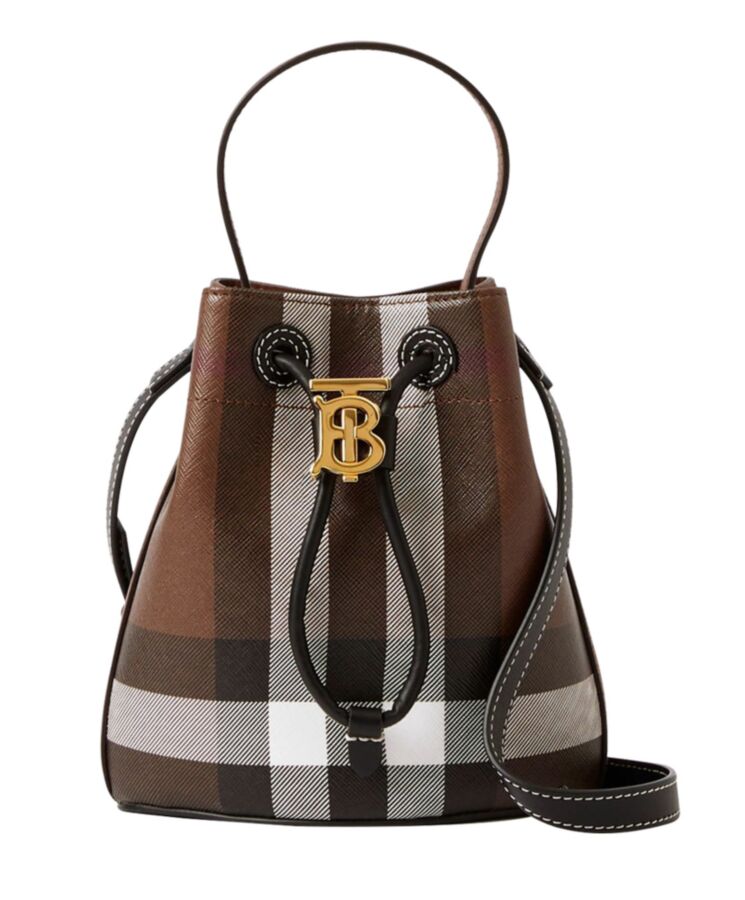 Bur.berri Mini TB Bucket Bag Coffee