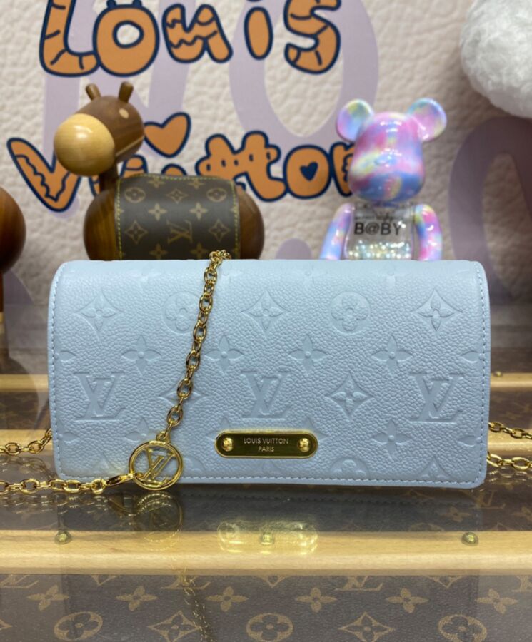 L.*V Wallet On Chain Lily M83233 Blue