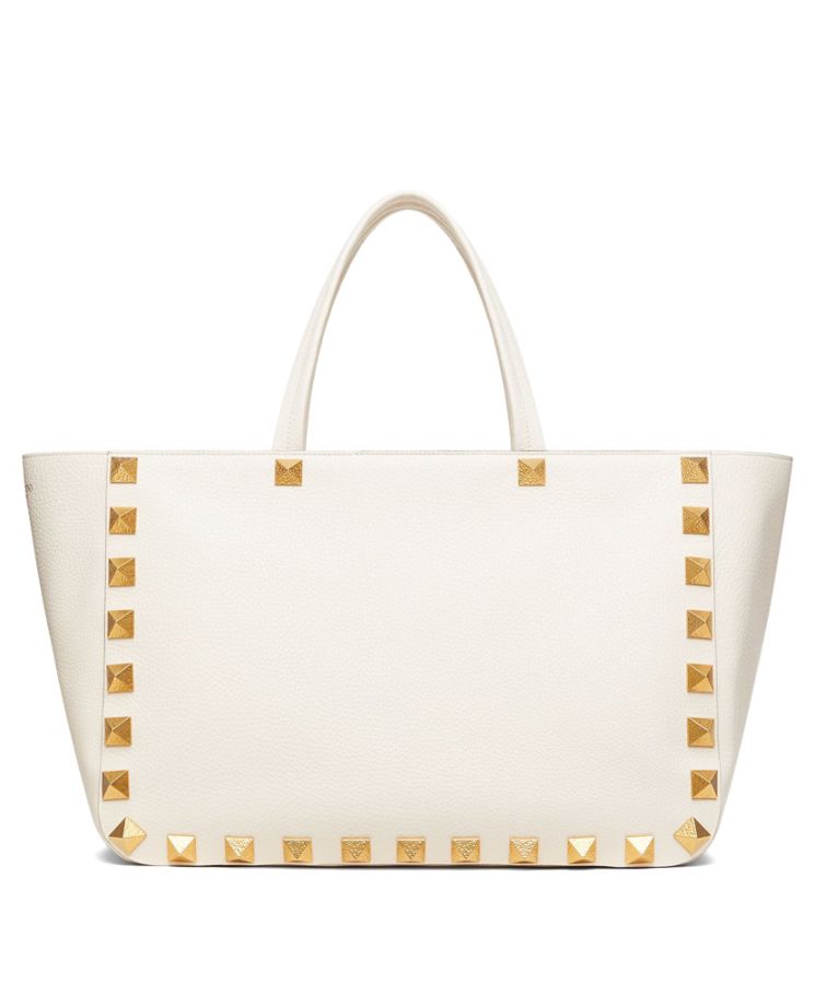 Valen.tino Roman Stud Grainy Calfskin Tote Bag