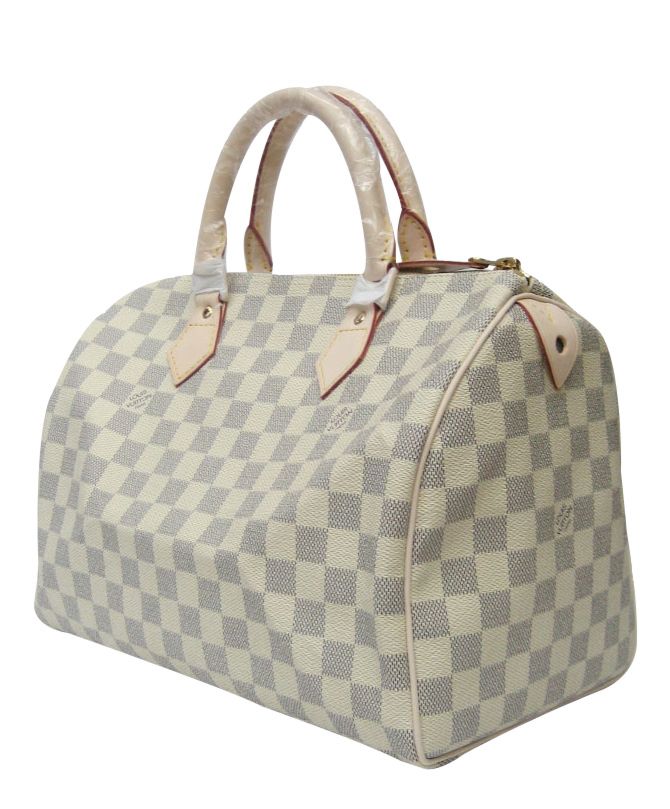 L.*V Damier, Luxury Handbag, Damier Speed N41533 White, Authentic L.*V