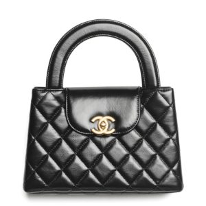 Cha.nel Mini Shopping Bag, AS4416 Black, Shiny Aged Calfskin, Gold-Tone Metal, Luxury Handbag