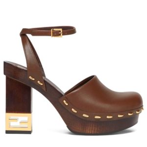 Fen.di Women's Baguette, Luxury Leather Clogs, Fen.di Baguette Show 8Z8375