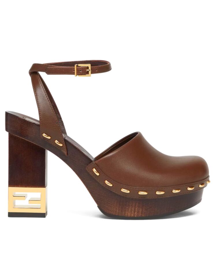 Fen.di Women's Baguette, Luxury Leather Clogs, Fen.di Baguette Show 8Z8375