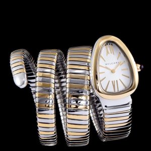 Bvl.gar Stainless Steel, Women's Automatic Watch, Gold-tone Bracelet, White Dial