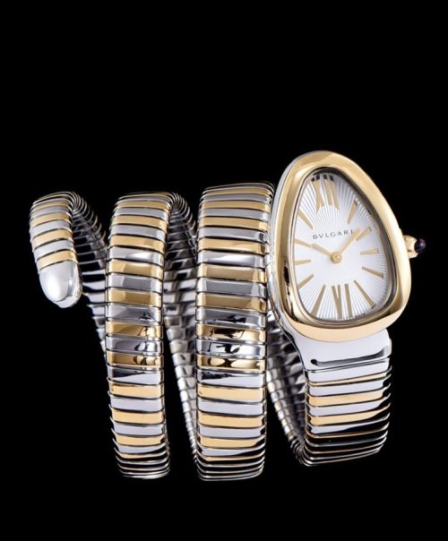 Bvl.gar Stainless Steel, Women's Automatic Watch, Gold-tone Bracelet, White Dial