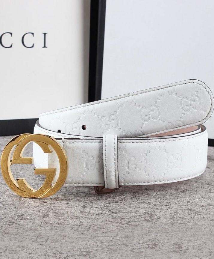 G.U.C.C Unisex Signature Leather Belt 370543