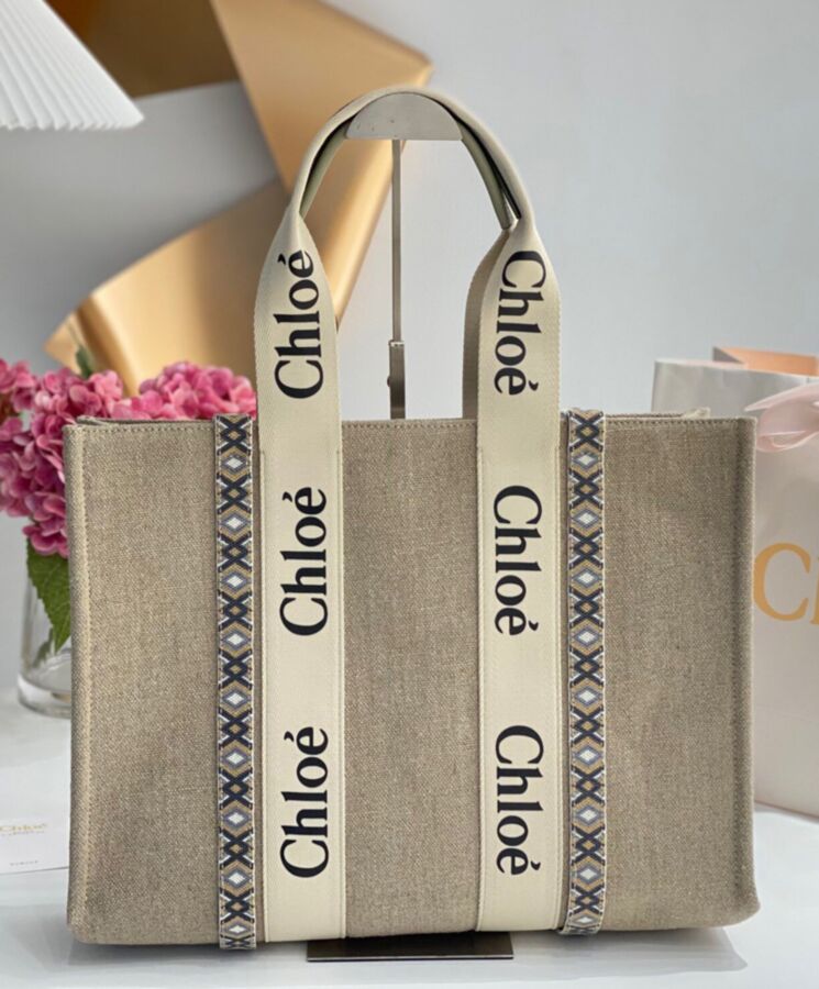 chl.oe Medium Woody Tote Bag Cream