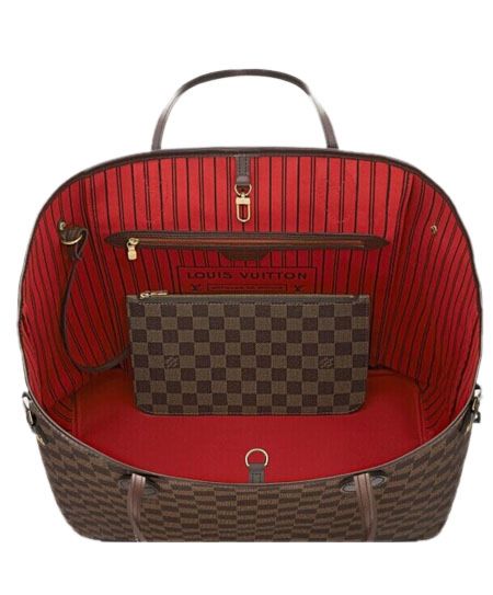 L.*V Damier Canvas Neverfull N41357 Brown