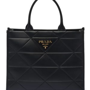 Pra.-da Large Leather, Luxury Handbag, Black Pra.-da Bag, Pra.-da Symbole Bag